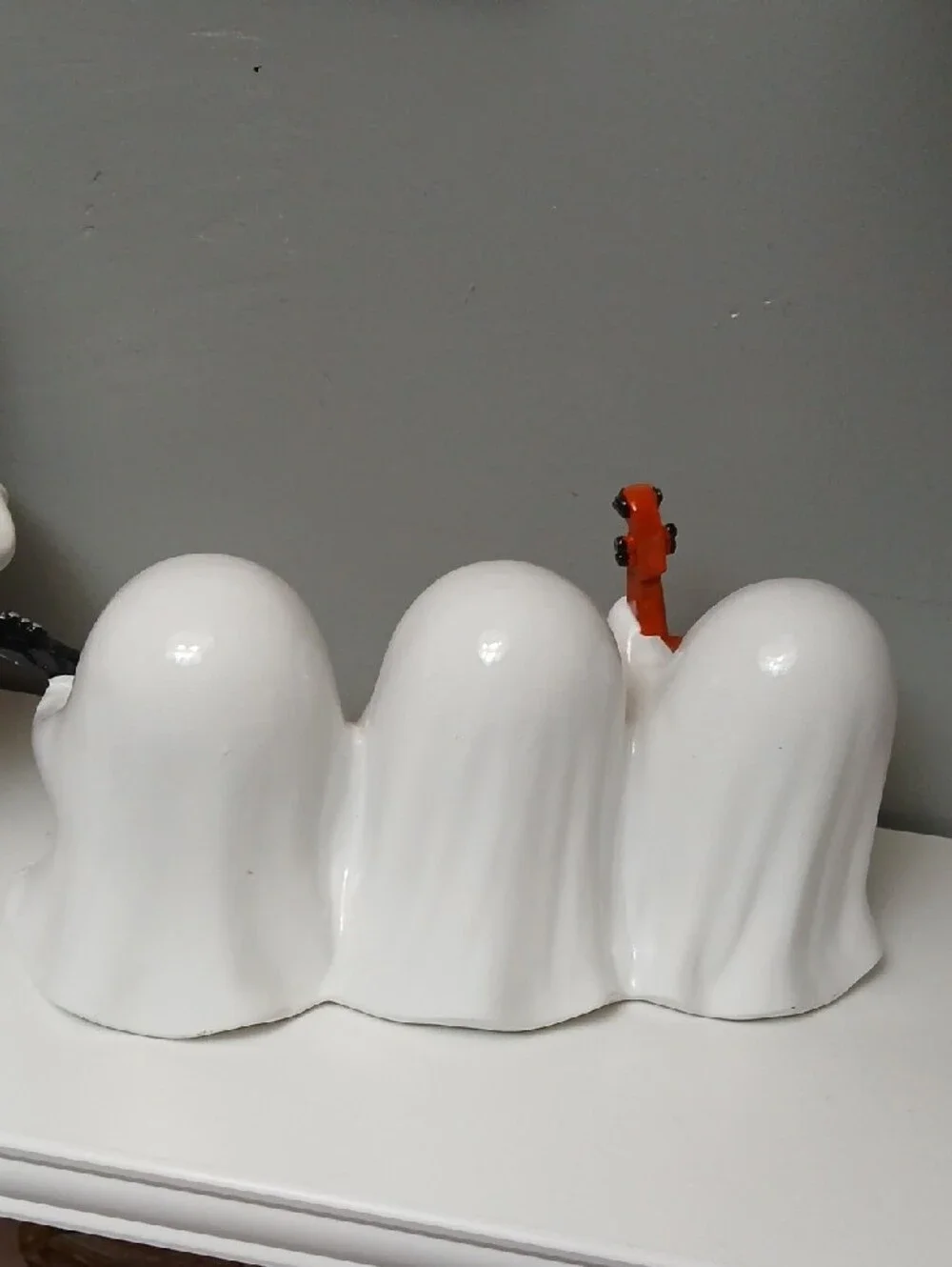 Cute White Ghost Trio Halloween Accent Decor  with Instruments - NWT